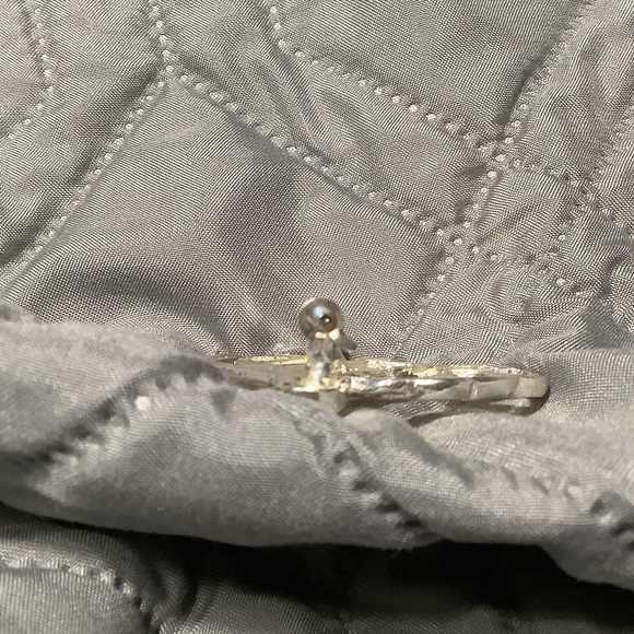 Festive Santa Claus Brooch with Silver and Teal Accents - Picture 5 of 5